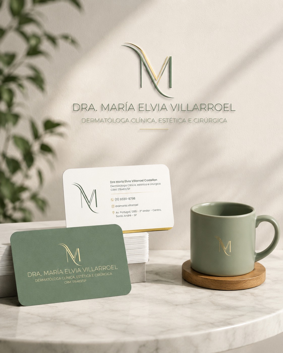 Identidade visual da Dra. María Elvia Villarroel desenvolvida pela Elegance IV