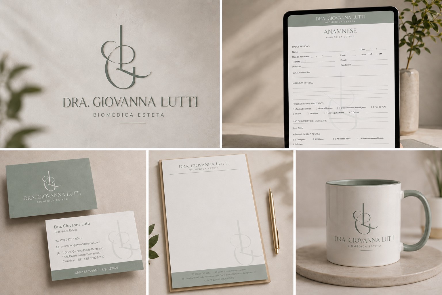Projeto Dra. Giovanna Lutti desenvolvido pela Elegance IV e EIV Branding