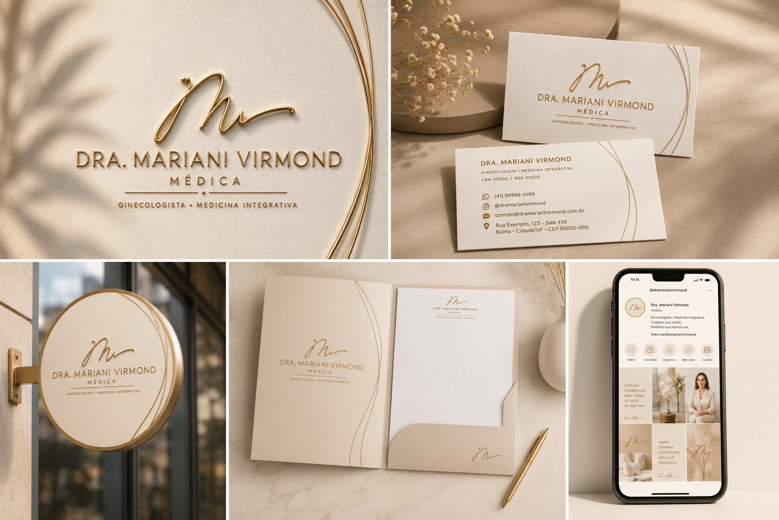 Projeto Dra. Mariani Virmond desenvolvido pela Elegance IV e EIV Branding